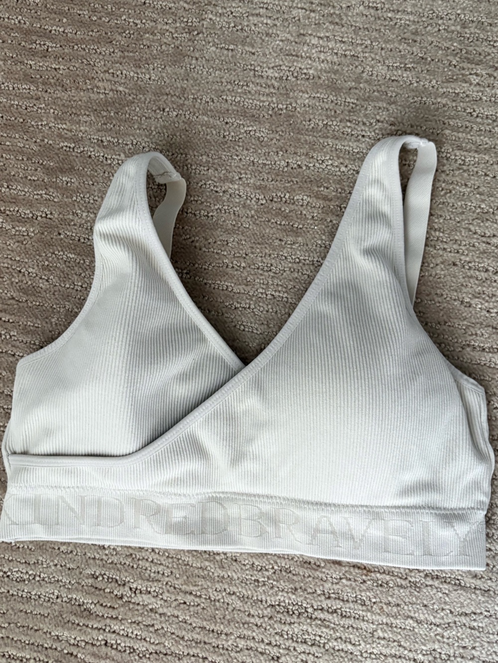 Kindred Bravely Ribbed Ivory/White Nursing Bra